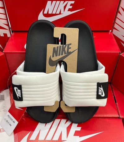 NIKE Velcro BLACK OFF WHITE Sports Slippers