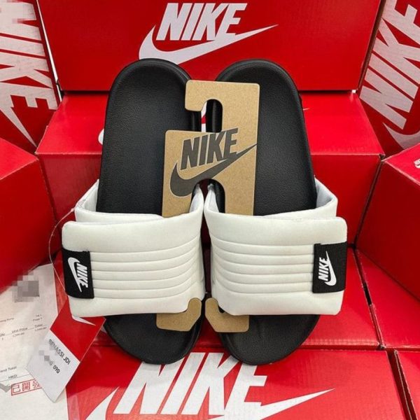 NIKE Velcro BLACK OFF WHITE Sports Slippers