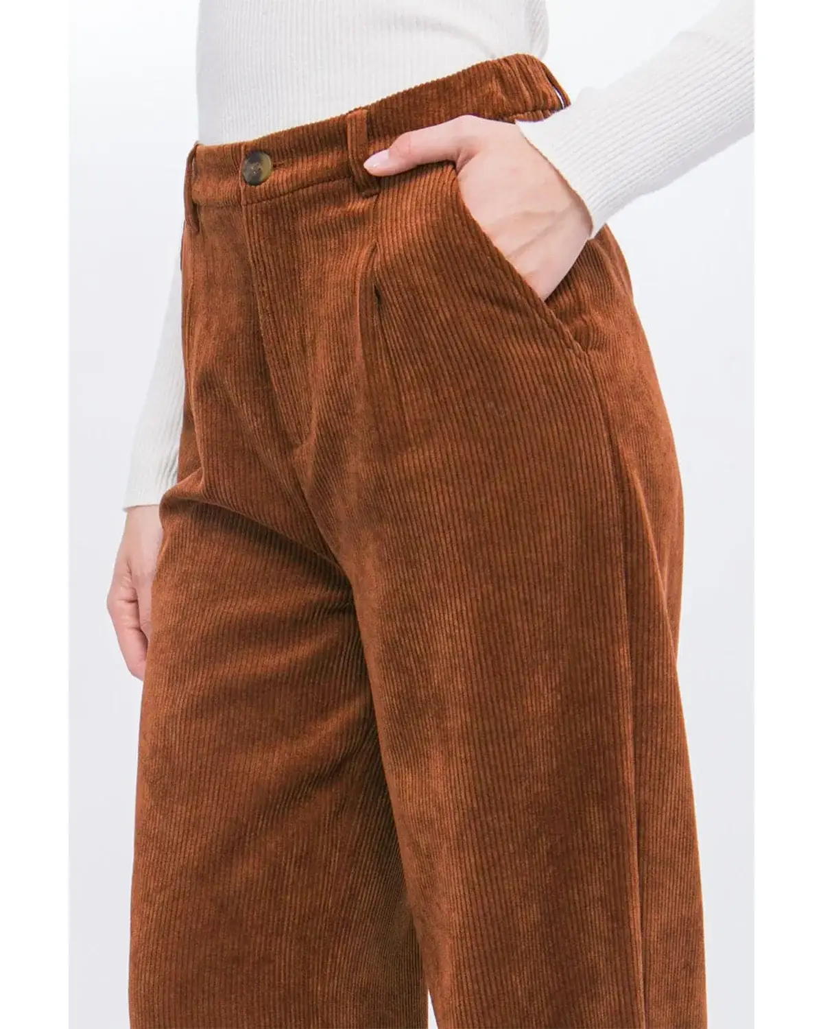 women almond cord pant