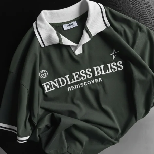 Endless Army Green Drop Shoulder Polo