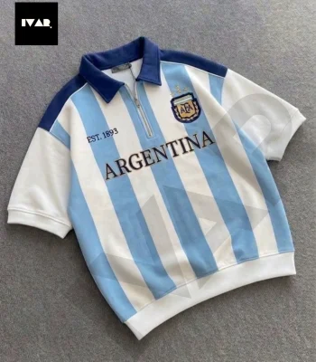 ivar argentina drop shoulder polo, jersey inspired