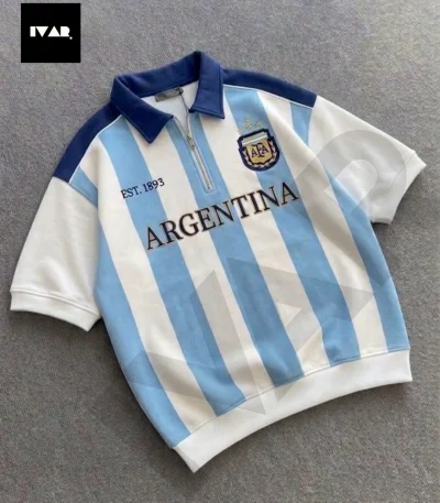ivar argentina drop shoulder polo, jersey inspired