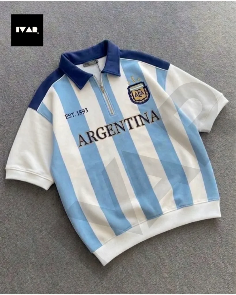 ivar argentina drop shoulder polo, jersey inspired