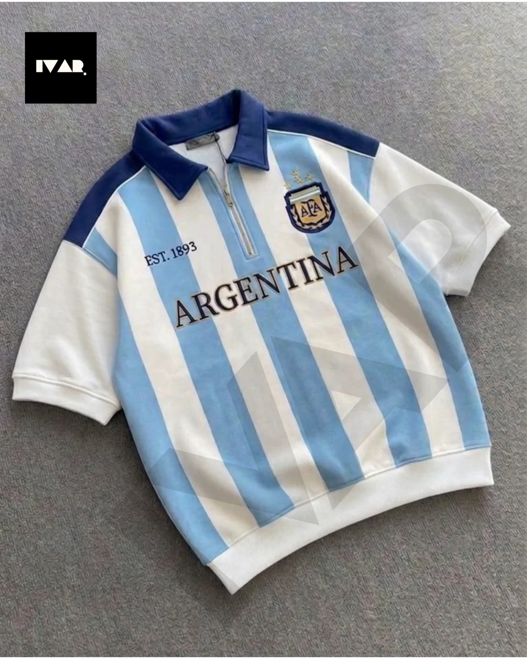 ivar argentina drop shoulder polo, jersey inspired ivar argentina drop shoulder polo, jersey inspired