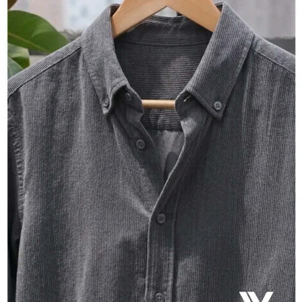Old Money Cord Charcoal Shirt