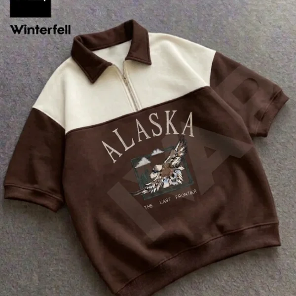 Chocolate Alaska Zip Polo