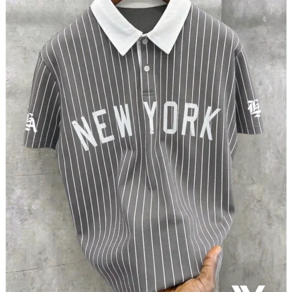 New York Grey Stripe Polo