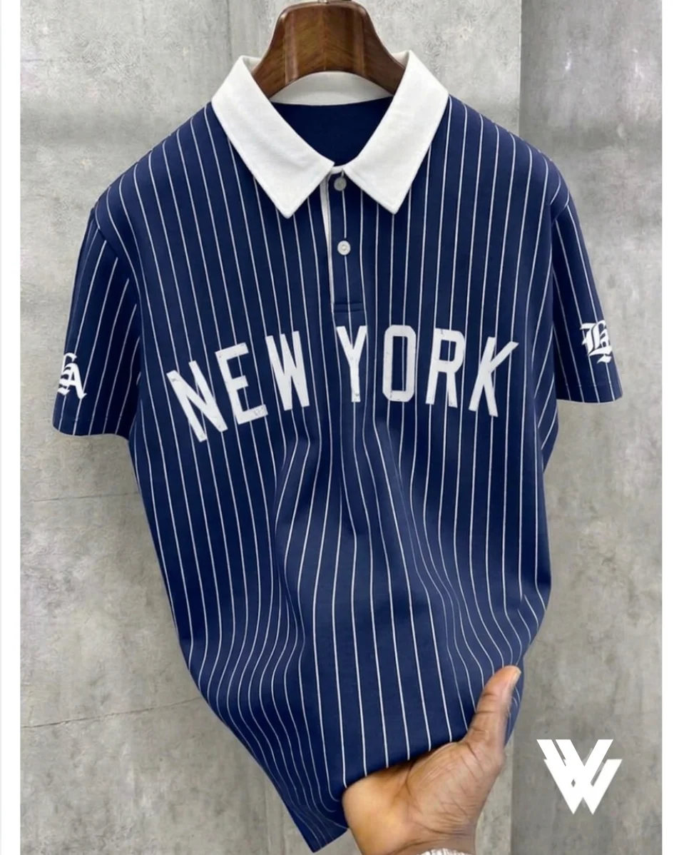 new york navy blue stripe bolo